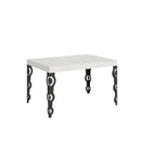 Tavolo Allungabile 120-224x90x77 cm Karamay Bianco Frassino Telaio Antracite 