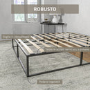 Struttura Letto Matrimoniale 190x160x35 cm con Doghe in Compensato e Contenitore Inferiore Nero