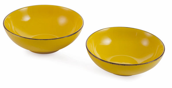 online Set 2 Salatschüsseln aus Steinzeug Villa d'Este Home Tivoli Baita gelb glasiert