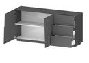 Credenza 2 Ante 180x44x86 cm Pongo 2A 3C Grigio Antracite Opaco  