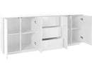 Credenza 4 Ante + 3 Cassetti 220,1x41,4x86 cm Bloom Bianco Lucido