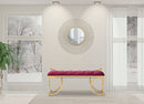 Panca Glam Luxy Bordeaux 103x43x47 cm in Ferro e MDF e Spugna e Poliestere Bordeaux e Oro