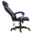 Sedia da Gaming Massaggiante e Riscaldante Blu e Nero 68x69x108-117 cm 