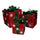 Set 3 Pacchi regalo fiocchi di neve verde e rosso