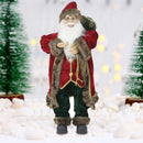 Statuina Babbo Natale Addobbo Statuetta 60 cm Vestiti in Tessuto Decoro Natalizio