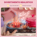 Cucina Giocattolo per Bambini 3-6 Anni 67x25x87 cm con Luci Suoni Fornello Lavello Rubinetto e Cappa in Plastica Rosa      