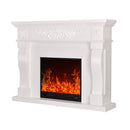 Camino Elettrico da Pavimento 80x100x33 cm Effetto Fiamma 1500W Torino mini Bianco