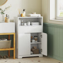 Mobile Bagno da Pavimento 60x30x91,5 cm con Cassetto e Ripiano Regolabile in MDF Bianco      