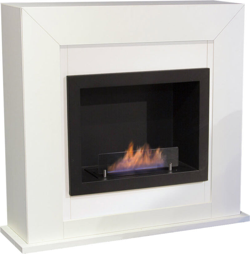 Camino a Bioetanolo da Pavimento 98x91 cm Ruby Fires Adra Riano Bianco