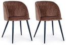 Set 2 Sedie 53x57x81,5 cm in Poliestere Effetto Velluto Ruggine