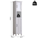 Mobile a Colonna da Bagno Salvaspazio con Specchio in Legno Bianco 40x30x170 cm 