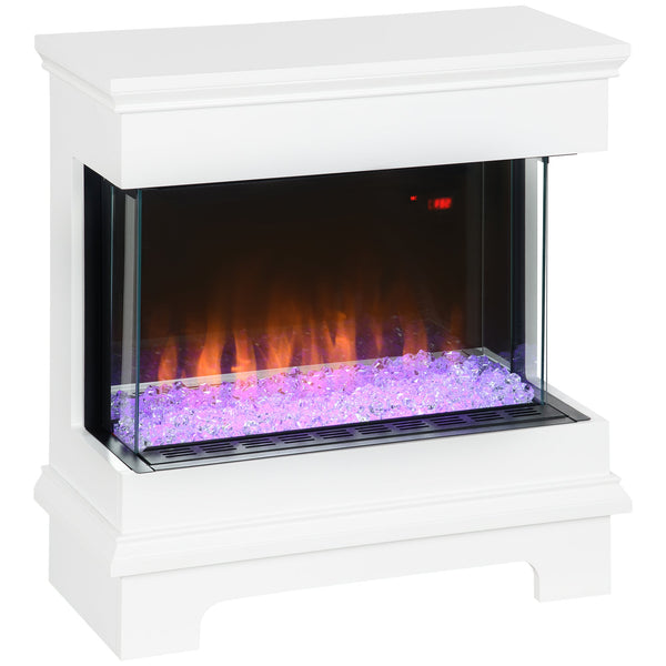 Camino Elettrico da Pavimento 61x28x66,5 cm Effetto Fiamma 2000W Bianco prezzo