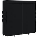 Armadio Salvaspazio 170x45x167 cm con 5 Aste 4 Ripiani 6 Tasche Laterali in Tessuto Nero      