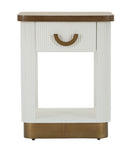 Comodino Tolosa 48x40x62 cm in MDF e Frassino e Ferro      