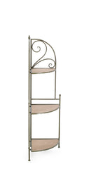 Scaffale Angolare 3 Ripiani 49x33x126 cm in Acciaio Guenda Verde Scuro