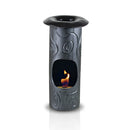 Camino a Bioetanolo da Tavolo in Ceramica 19x60 cm Ferazzoli Tondo Piombo