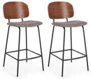 Set 2 Sgabelli 43,5x52,5x93,5 cm Sienna in Tessuto Grigio
