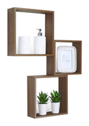 Set 3 Mensole da Parete Cubo in Fibra di Legno Incubo Slim Rovere Tabacco