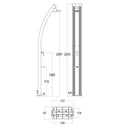 Doccia Solare da Giardino 40L Miscelatore e Lavapiedi Sined Ella Grigia Wood