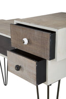 Console Raw 106x44x85 cm in Ferro e MDF Marrone e Nero