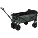Carrello da Giardino 125x48x78-102 cm da 95L Pieghevole in Acciaio e Poliestere Verde 