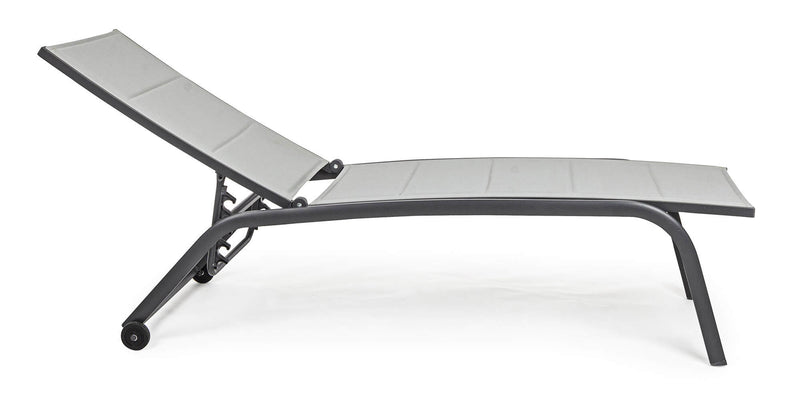 Lettino Prendisole da Giardino 61x192x105 cm con Ruote in Alluminio Antracite