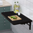 Tavolo Salvaspazio Pieghevole da Parete 60x40 cm in MDF Nero      