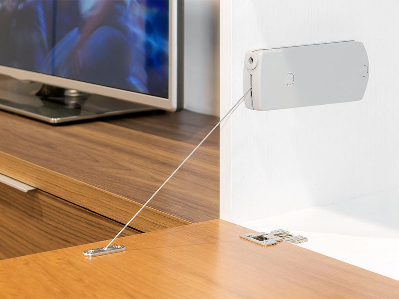 Meccanismo per Ante a Ribalta Microwinch Forza 4 Kg Plastica Grigia Acciaio e Tecnoplastica Emuca