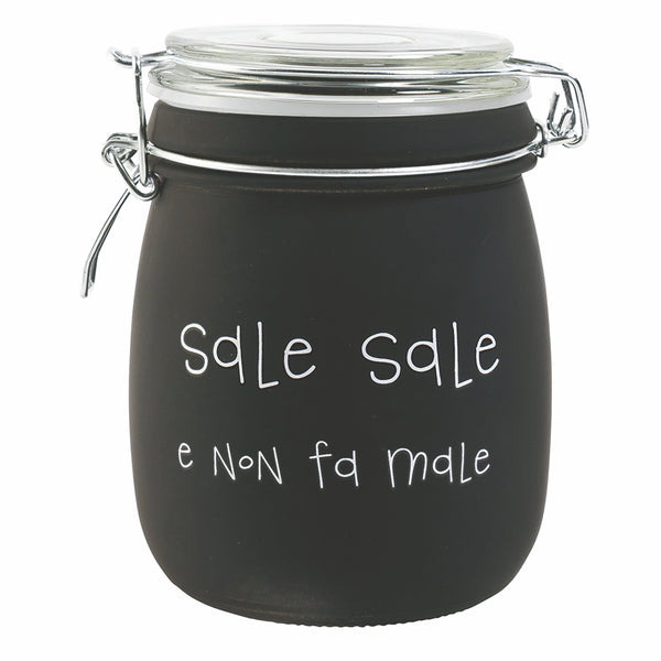 online Salzglas mit Aufschrift Ø10,8x17,3 cm aus Glas mit Metallverschluss Villa d'Este Home Tivoli