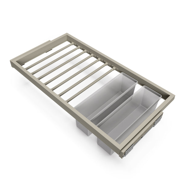 Kit 7 Aste Pantaloni e 2 Vassoi per Armadio 900 mm in Acciaio Emuca Grigio Pietra online