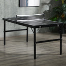 Tavolo Ping Pong Pieghevole 152x76x72 cm con Maniglia da Trasporto in Alluminio e Legno Nero      