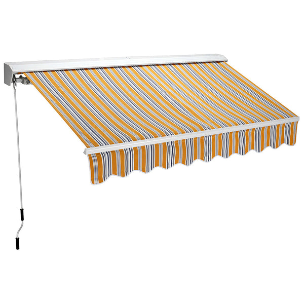 Halbkassettenmarkise 200 x 300 cm Polyestergewebe gelb gestreift sconto