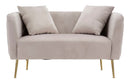 Divanetto Bucarest Grigio 127x74x73 cm Legno e Spugna e Tessuto e Metallo Grigio e Oro