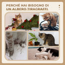 Tiragraffi per Gatti 45x45x91 cm con Lettino Rivestimento Peluche e Palo in Sisal Crema      