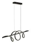 Lampadario LED Spiral 101x25x30 cm in Alluminio e Ferro e PVC Nero e Bianco      