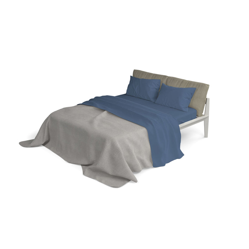 Set Lenzuola Matrimoniale Sopra Sotto e Federe Tinta Unita Avio