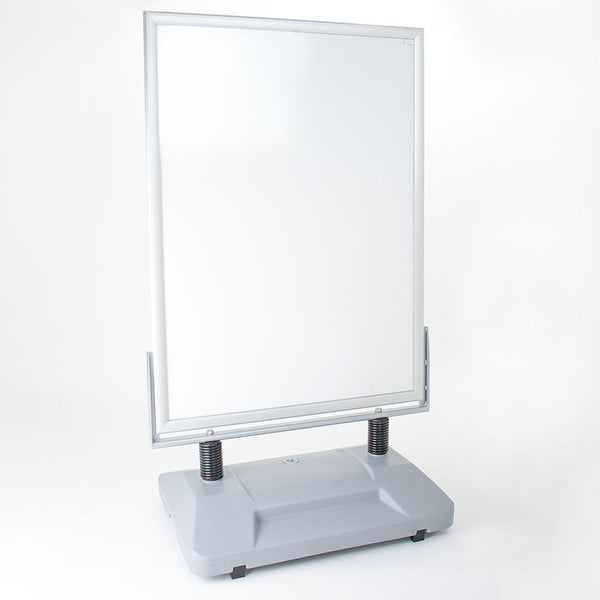 Espositore Pubblicitario Bifacciale con Ruote 100x140 cm in Alluminio da Esterno Antivento Silver acquista