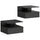 Set mit 2 hängenden Nachttischen 35 x 32 x 22,5 cm, schwarz, modernes Design