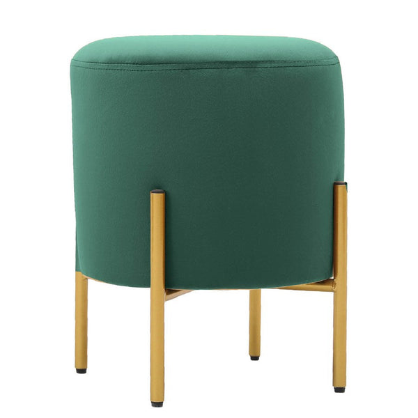 sconto Pouf Ø35x42 cm in velluto verde e piedi in ottone