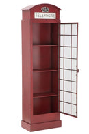 Cabina Telefono London New 52x30x180 cm in Ferro e Vetro Rosso