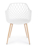Set 4 Sedie 58x54x85,5 cm in Plastica Bianco