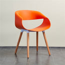 Set 4 Sedie in Polipropilene 45x71x60 cm Gambe in Faggio Fold Arancione