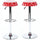 Set 2 Sgabelli Bar Cucina Seduta Forma Tappo Bottiglia Sgabello Girevole Rosso