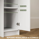 Consolle Trucco con Specchio e Sgabello 80x40x132 cm Bianco   