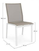 Set 4 Sedie da Giardino 50x61x88,5h cm Cruise Bianco 
