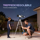 Telescopio Astronomico 70mm con 2 Lenti Oculari e Adattatore Smartphone Bianco e Nero      