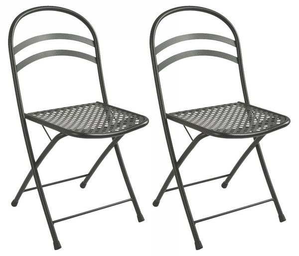 sconto Set mit 2 klappbaren Gartenstühlen 42 x 52 x 81 cm aus Stahl RD Italia Flipper Anthrazit