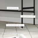 Scrivania da Ufficio Moderna con 2 Cassetti 106x50x77 cm in Acciaio e MDF Nero e Rovere