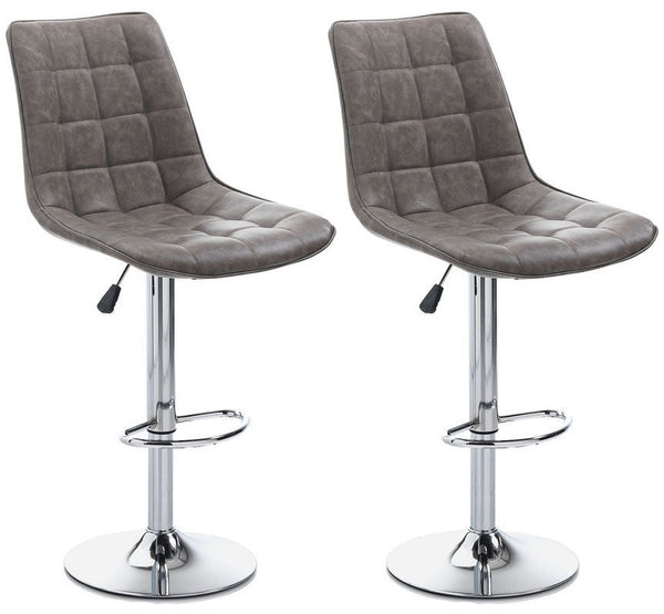 acquista Set mit 2 Hockern 51 x 60 x 95/115 cm in braunem Kunstleder