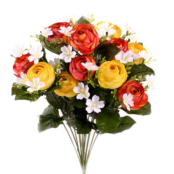 Set 2 Künstlicher Ranunkel-Strauß, bestehend aus 13 Blumen, Höhe 44 cm, Orange sconto